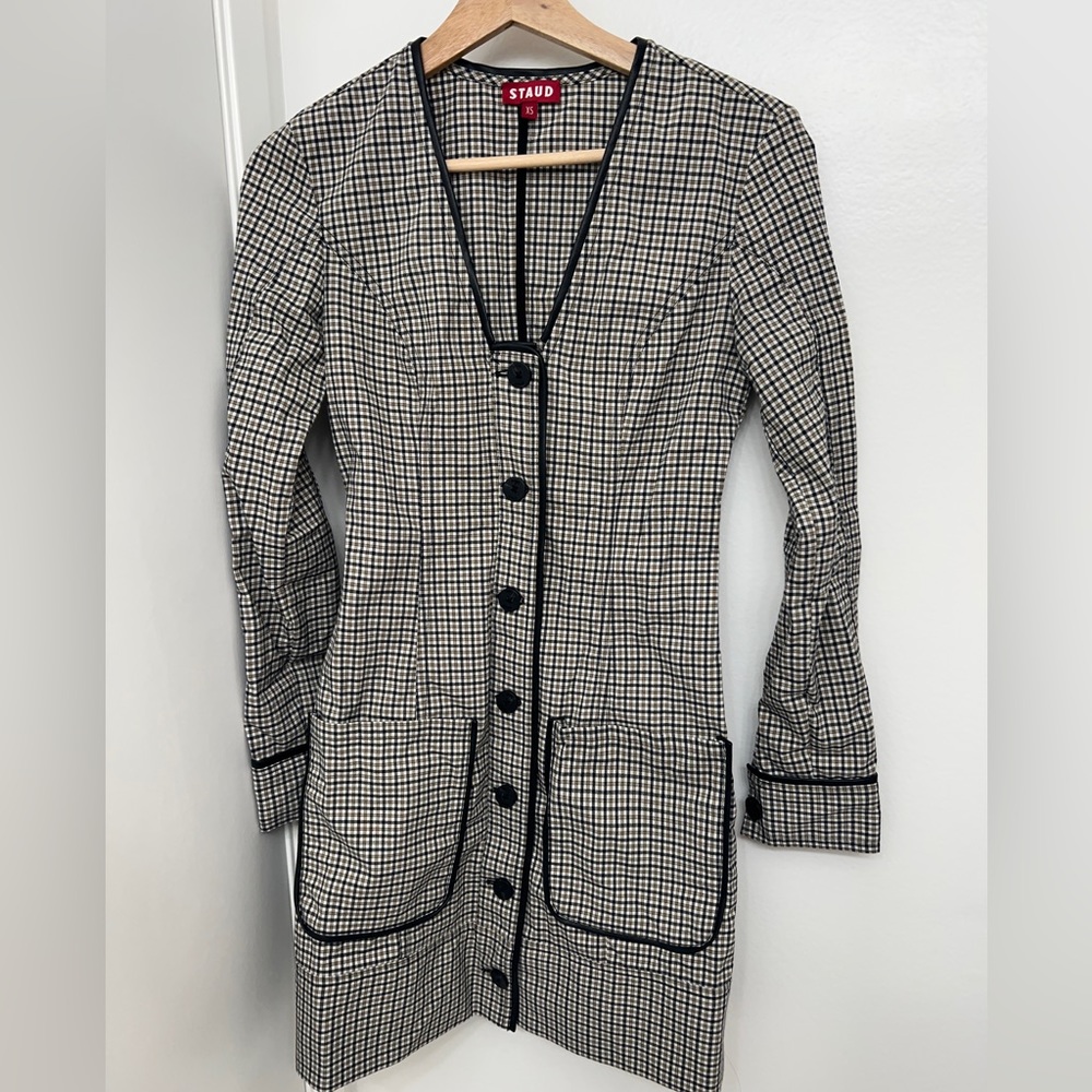 STAUD Fairham Plaid Dress XS - Picture 2 of 7